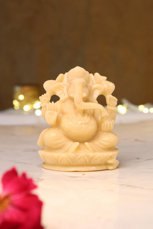 Natural Ivory Agate Ganesha