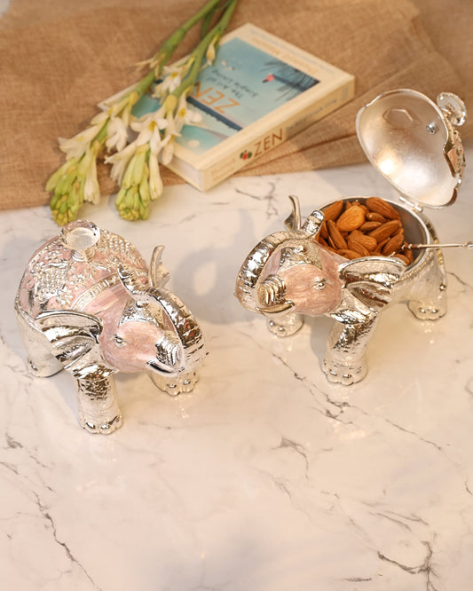 Pair of elephants sugar pot