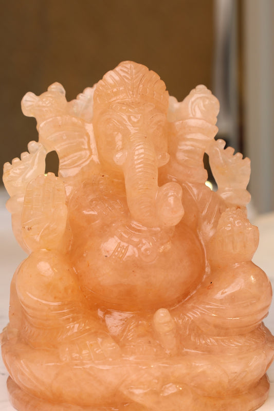 Natural Yellow Quartz Ganesha