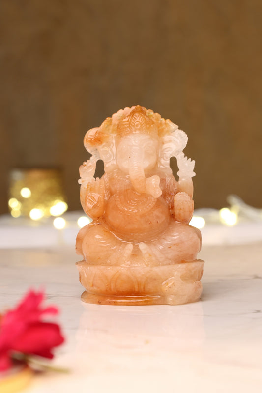 Natural Yellow Quartz Ganesha