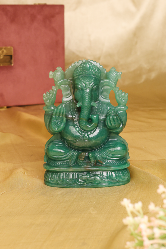 NATURAL GREEN AVENTURINE GANESHA