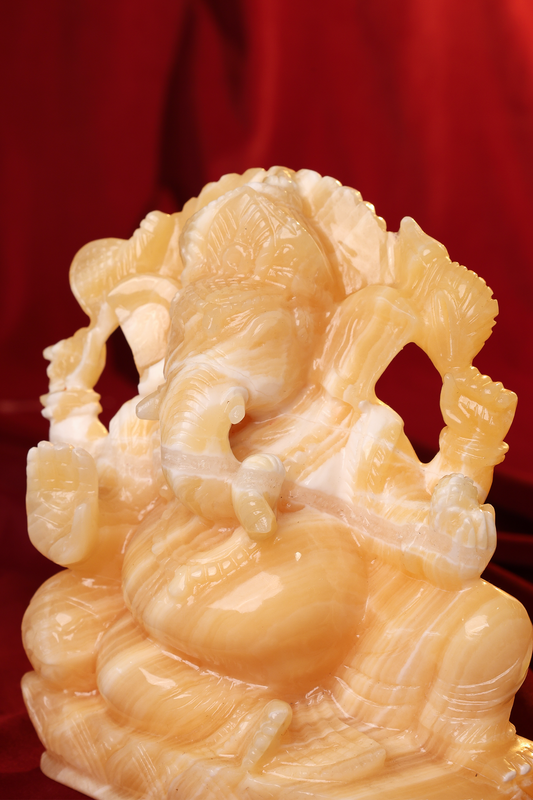 NATURAL YELLOW CALSITE GANESHA