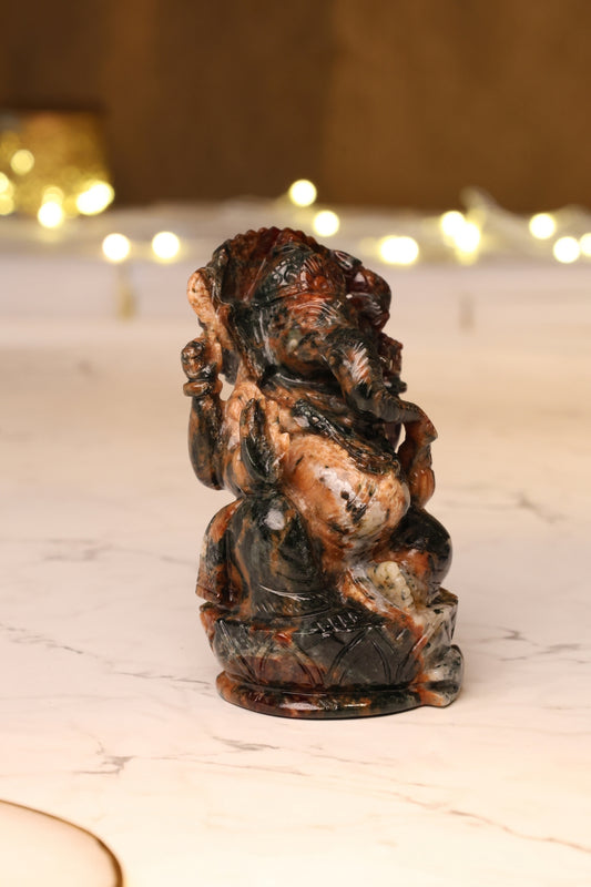 NATURAL HESSONITE GANESHA