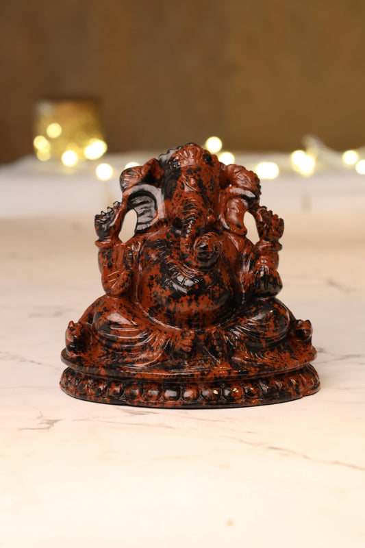 NATURAL RED JASPER GANESHA