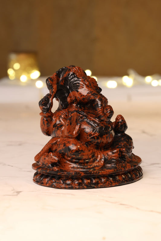 NATURAL RED JASPER GANESHA