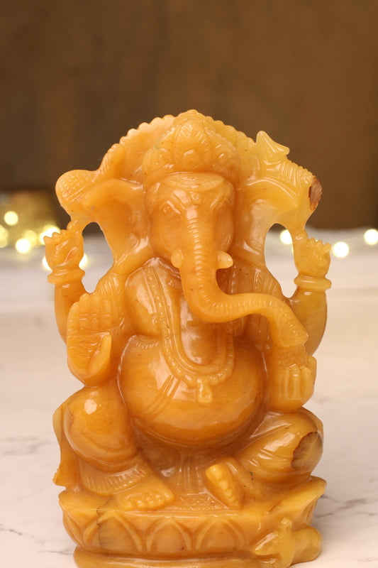 Natural Yellow Quartz Ganesha