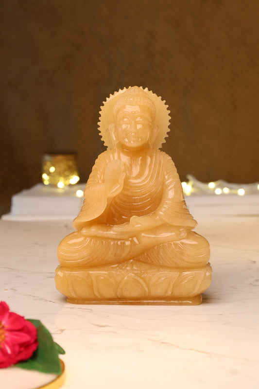 Natural Yellow Quartz Buddha