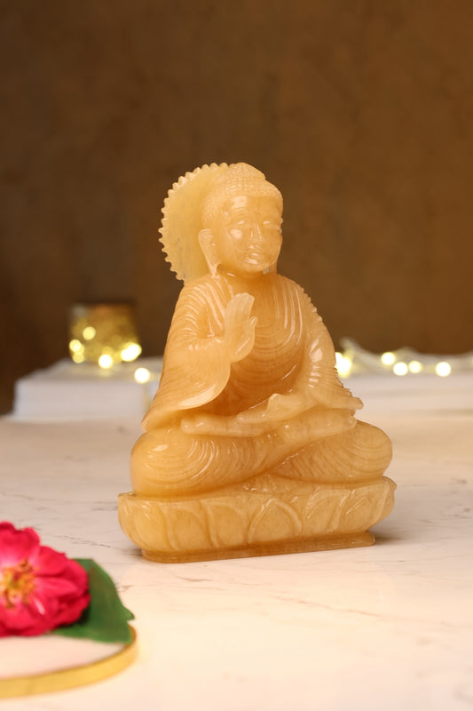 Natural Yellow Quartz Buddha