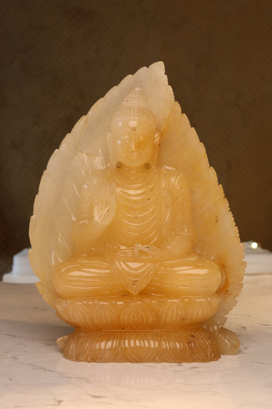 Natural Yellow Quartz Buddha