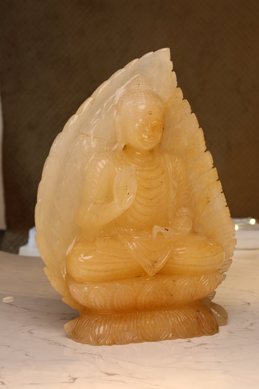 Natural Yellow Quartz Buddha