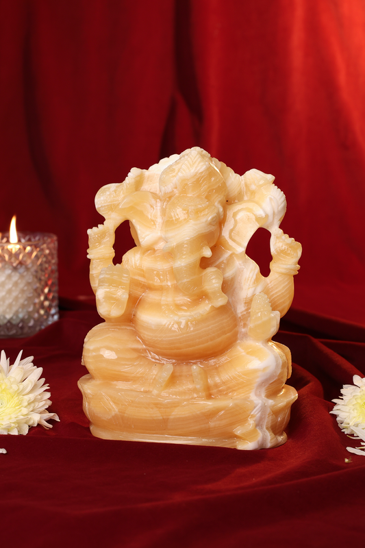 NATURAL YELLOW CALSITE GANESHA