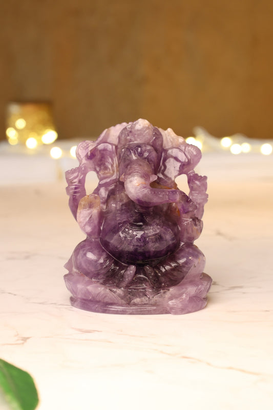 Natural Amethyst Ganesha