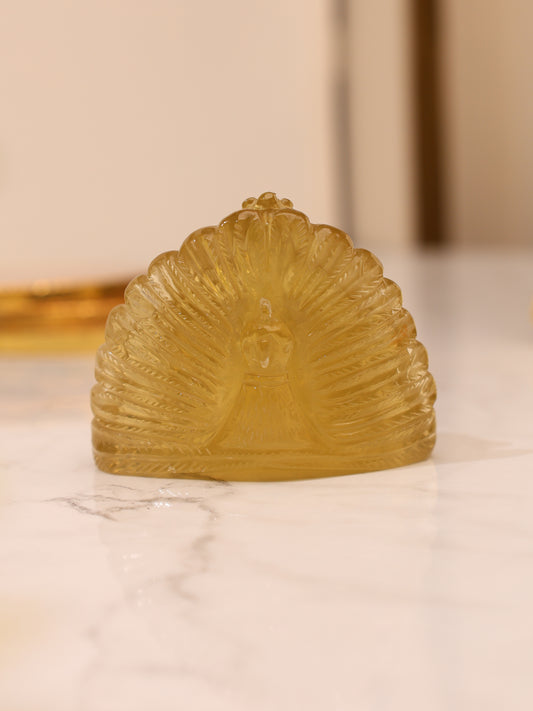 Lemon Quartz Ganesha with Riddhi Siddhi