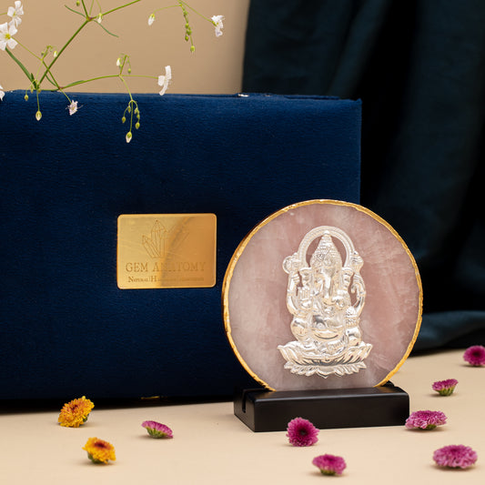NATURAL ROSE QUARTZ COASTERS WITH IDOLS