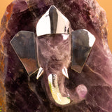 Amethyst Un-shaped Ganesha (with Silver)