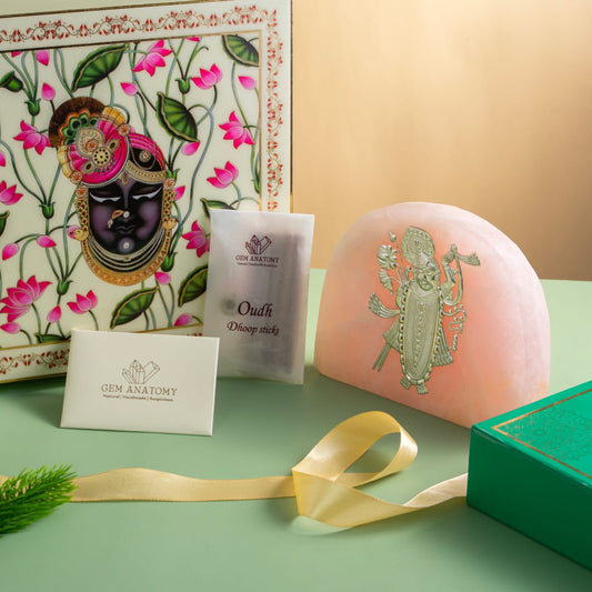 Natural Rose Quartz Stone Pure Silver Shrinath Ji