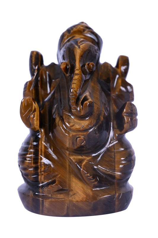 Tiger eye ganpati murti