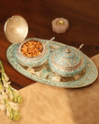 Set of two Sugar pots with tray (Blue)