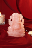 NATURAL ROSE QUARTZ GANESHA