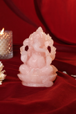 NATURAL ROSE QUARTZ GANESHA
