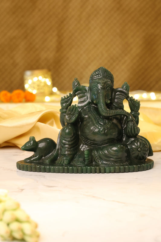 Natural Green Aventurine Ganesha (Columbian Jade)