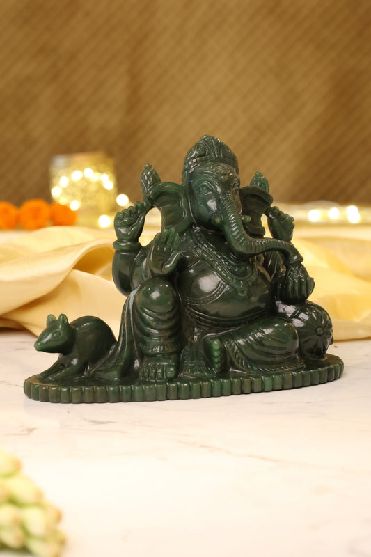 Natural Green Aventurine Ganesha (Columbian Jade)