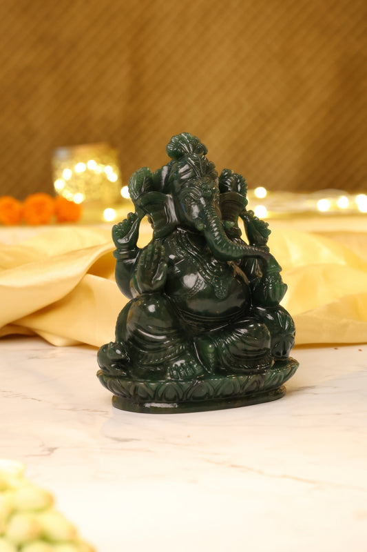 Natural Green Aventurine Ganesha  (Columbian Jade)