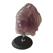 Natural & Handcrafted Amethyst Head Sculpture with Black Agate base