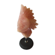 Natural & Handcrafted Rose Quartz Head Sculpture with Black Agate base