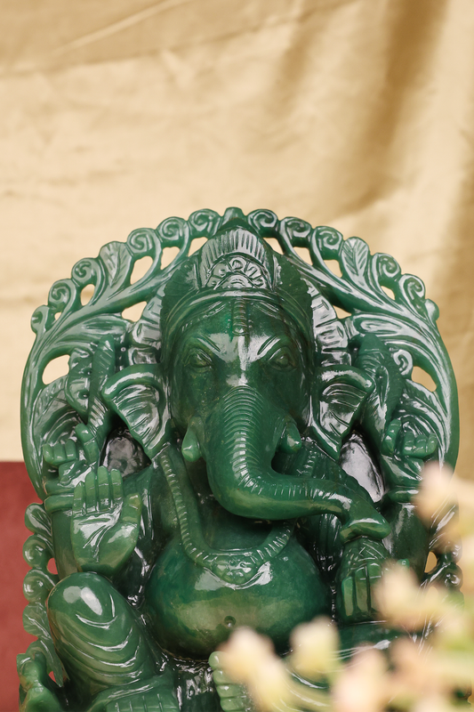 NATURAL GREEN AVENTURINE GANESHA