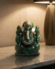 Green Aventurine Ganesha (with Silver)