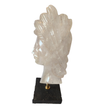 Natural & Handcrafted Clear Quartz Head Sculpture with Black Agate base