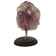 Natural & Handcrafted Amethyst Head Sculpture with Black Agate base