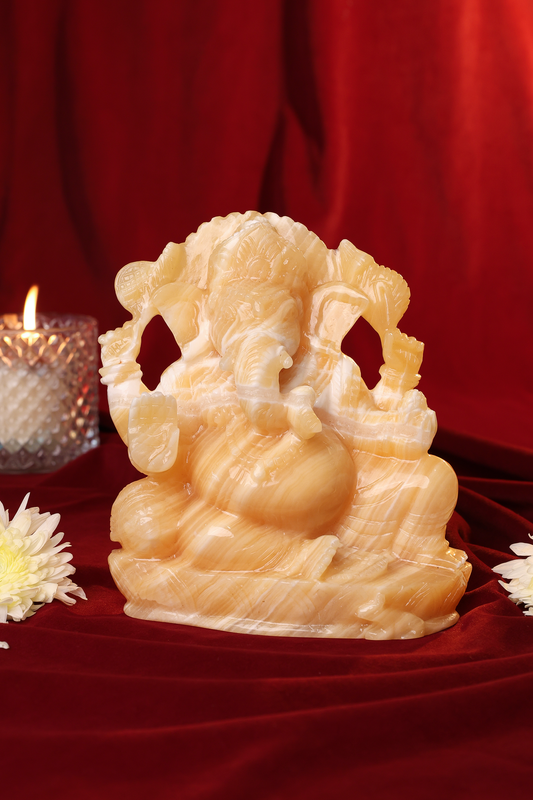 NATURAL YELLOW CALSITE GANESHA