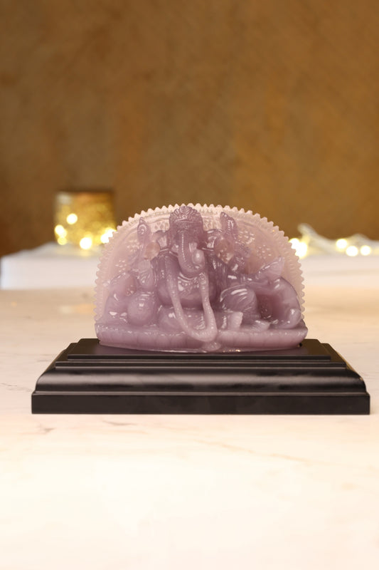 NATURAL LAVENDER CHALCEDONY GANESHA