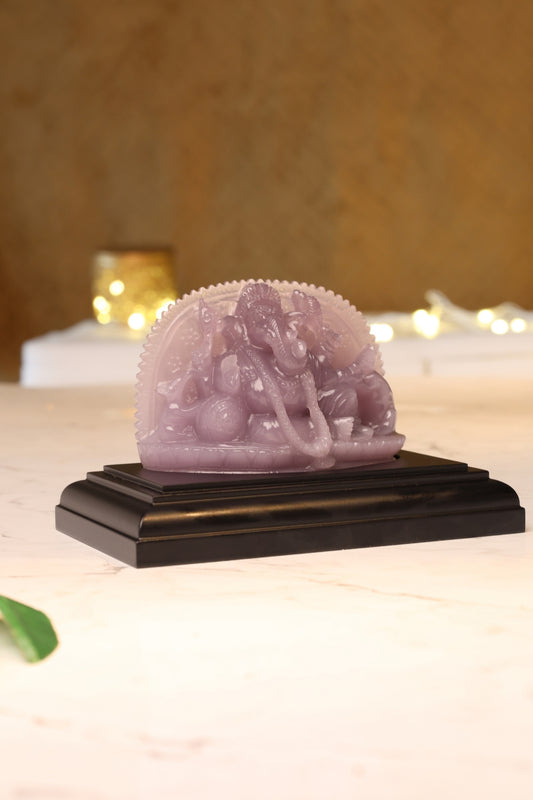 NATURAL LAVENDER CHALCEDONY GANESHA