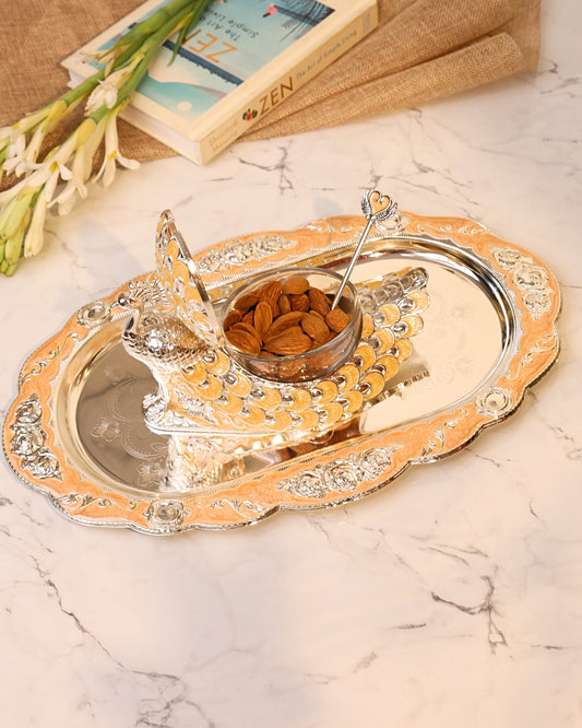 Peacock with Tray