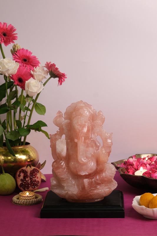 ROSE QUARTZ GANESHA