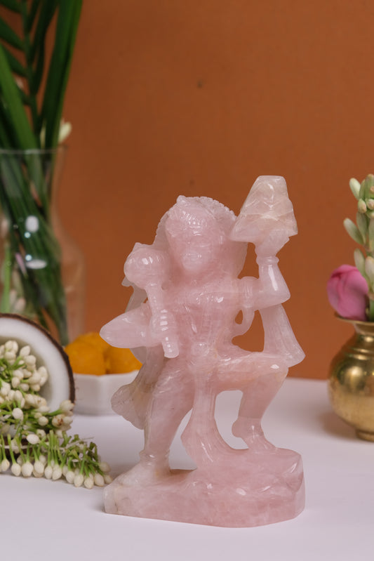 Natural Rose quartz Hanuman Ji