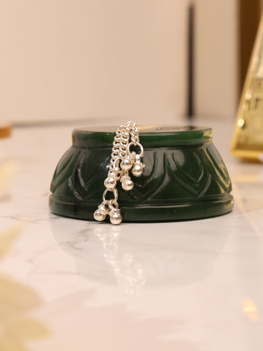 Green aventurine base wit pure silver Bansuri