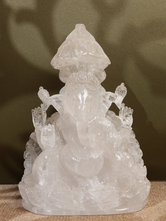 Natural Clear quartz Ganesha