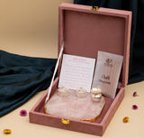 NATURAL ROSE QUARTZ PUJA THALI