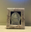 Rose Quartz Photoframe (Resin) with silver Namokar Mantra