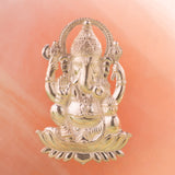 NATURAL ROSE QUARTZ STONE PURE SILVER GANESH JI