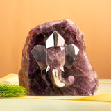 Amethyst Un-shaped Ganesha (with Silver)