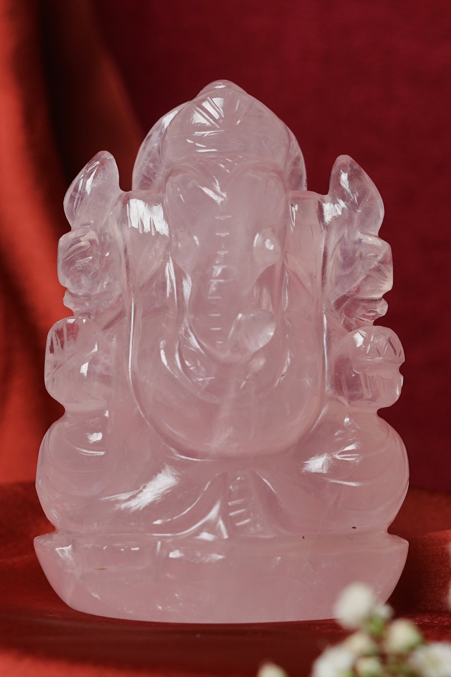 Rose quartz ganesh murti