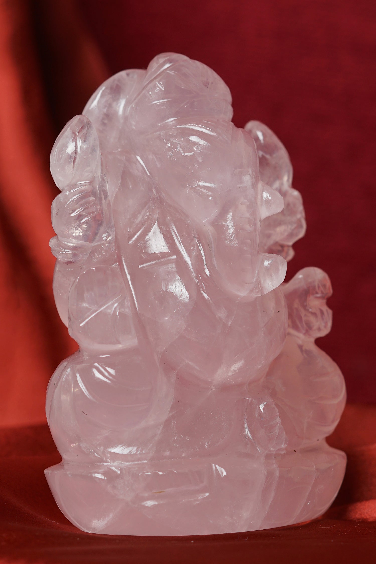 Rose quartz ganesh murti