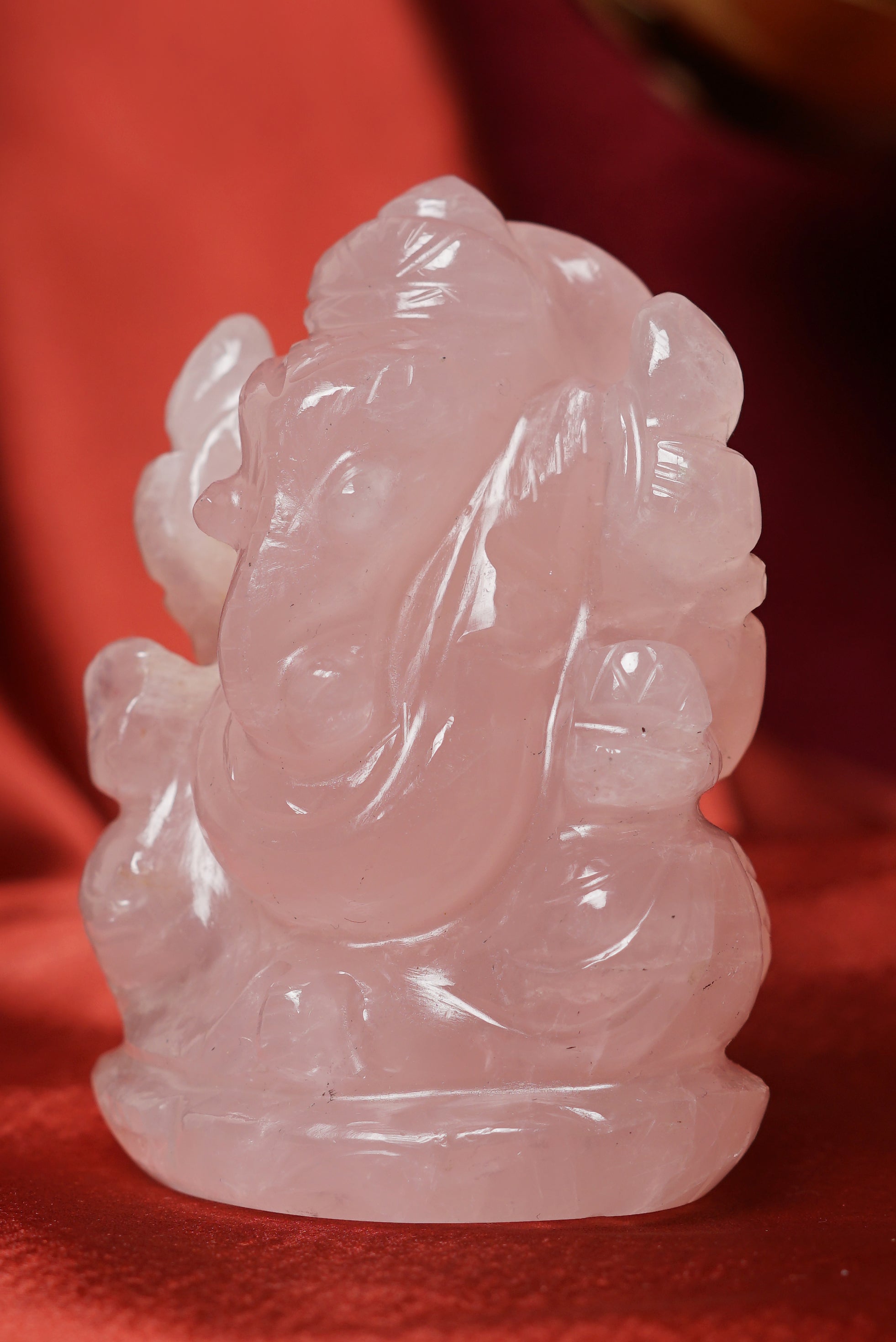 Rose quartz ganesh murti