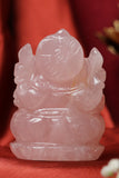 Rose quartz ganesh murti