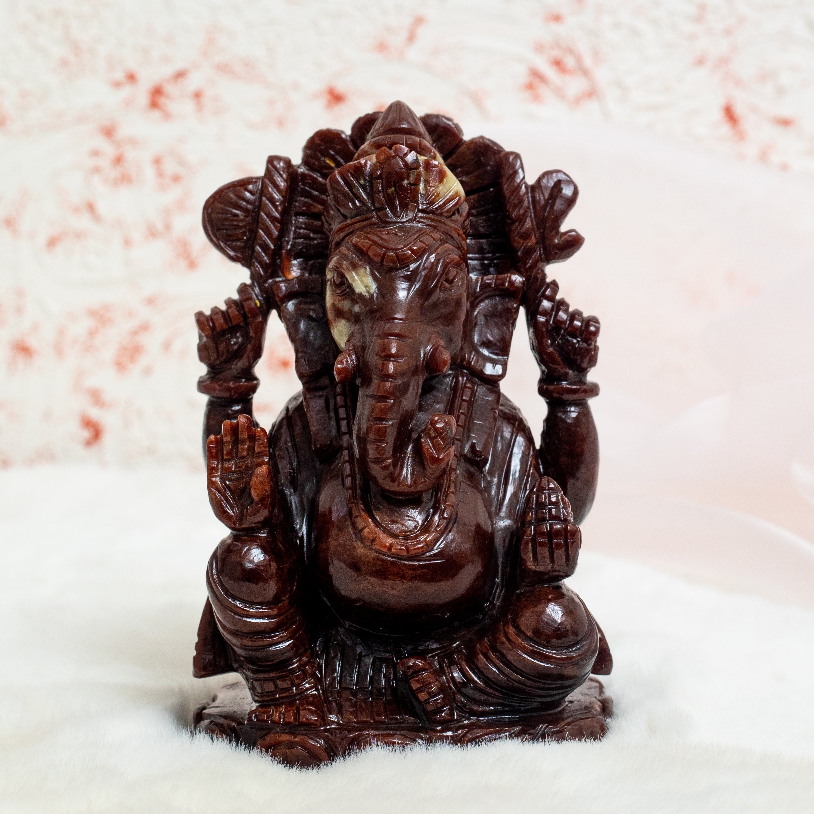 Tiger Eye Ganesh Idol